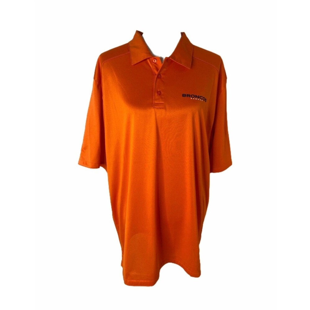 Nike Men’s Polo Shirt Orange NFL Denver Bronco’s Dri-Fit Short Sleeve Size XL